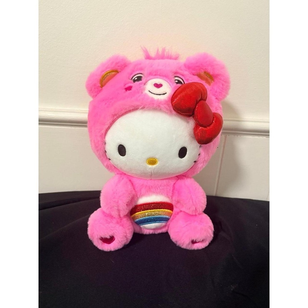 Hello Kitty And Friends x Care Bears HELLO KITTY CHEER BEAR 10" Plush Rainbow